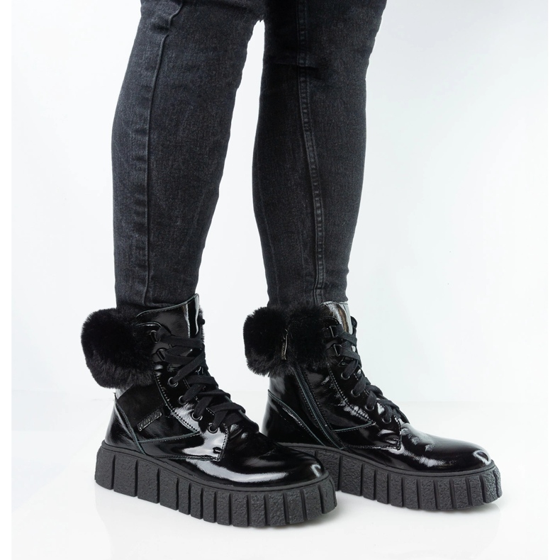 Skins en cuir féminin Pollonus Black Arme 5-1574-001 noir 1