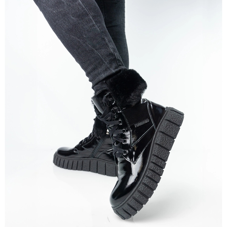 Skins en cuir féminin Pollonus Black Arme 5-1574-001 noir 2