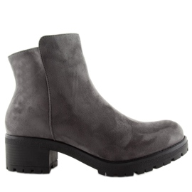 Bottes femme grises à talons larges 1 Bottes femme grises à talons larges 1