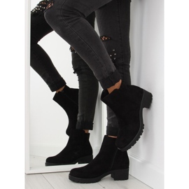 Bottes noires pour femmes à talons larges 2