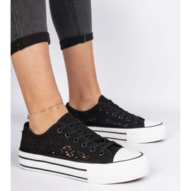 Baskets pour femmes ouvertes noires 1