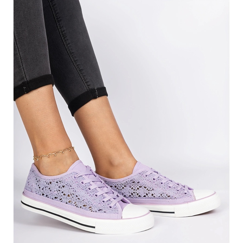 Volet Openwork Sneakers pour femmes violet 1