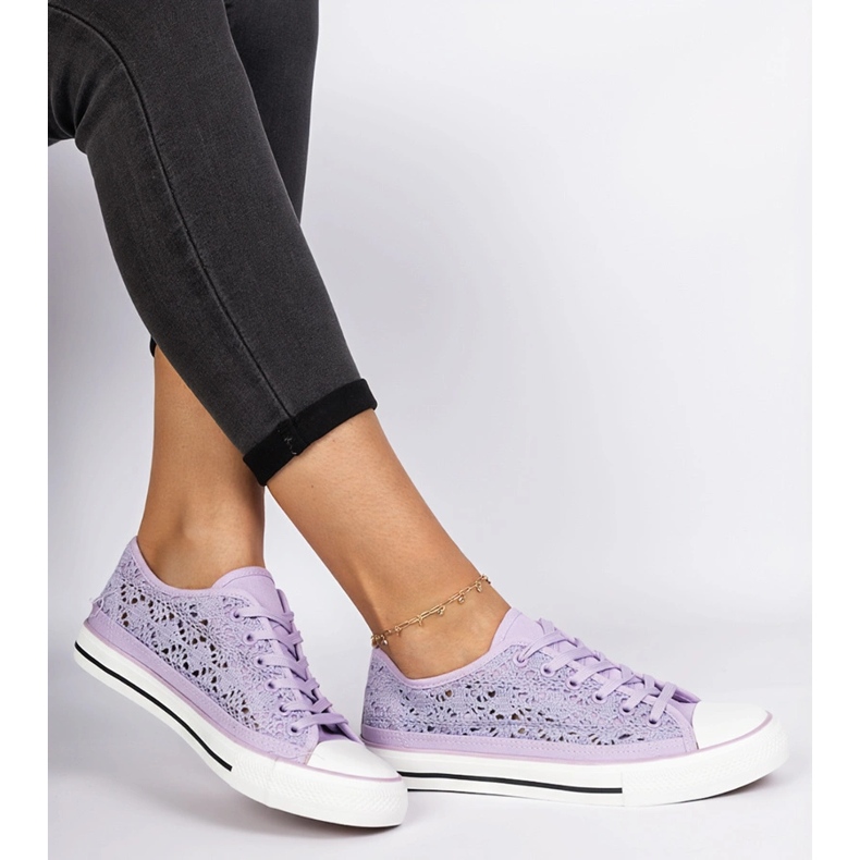 Volet Openwork Sneakers pour femmes violet 2