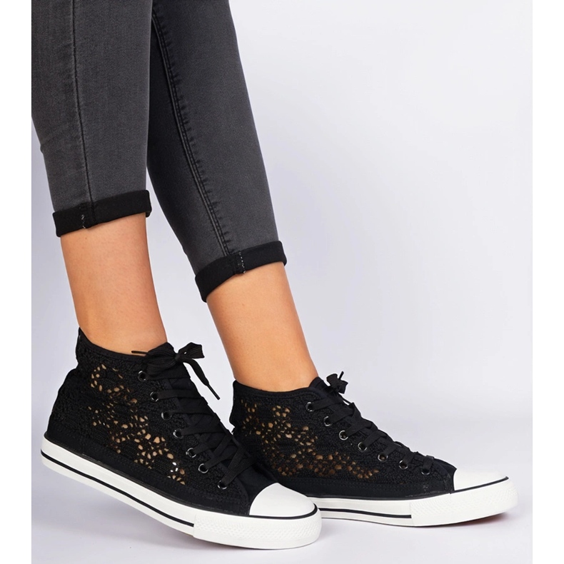 Baskets pour femmes ouvertes noires 2