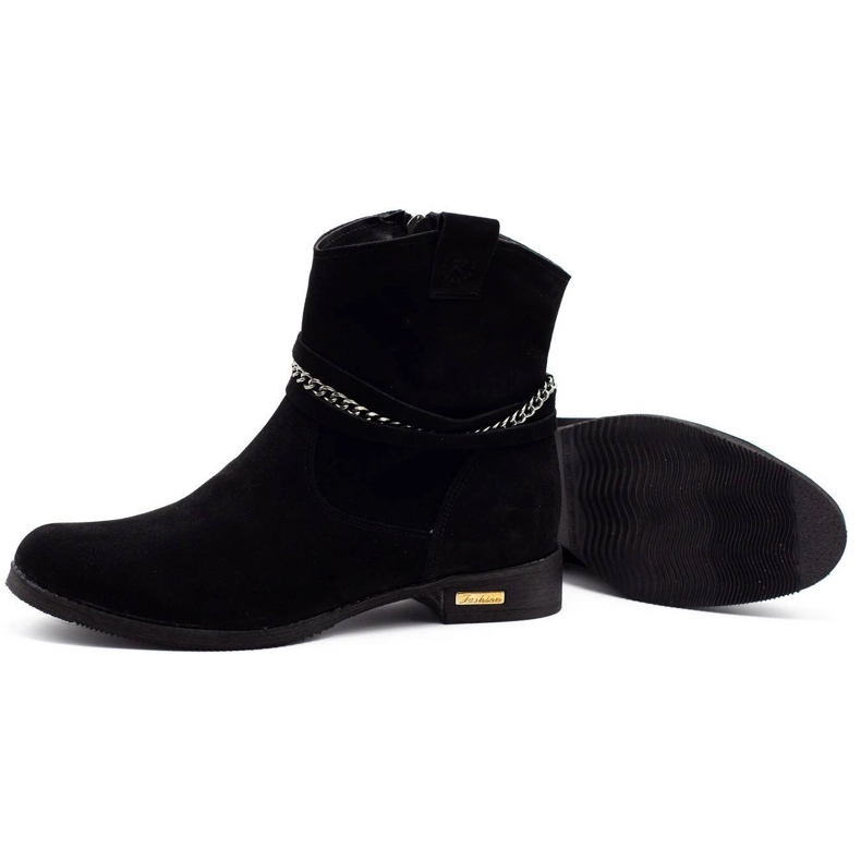 Olivier Bottes isolées noires pour femmes avec une chaîne Luna le noir 1
