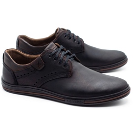 Polbut Chaussures en cuir masculin décontractées 402 noir 2