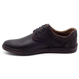 Polbut Chaussures en cuir masculin décontractées 402 noir 1