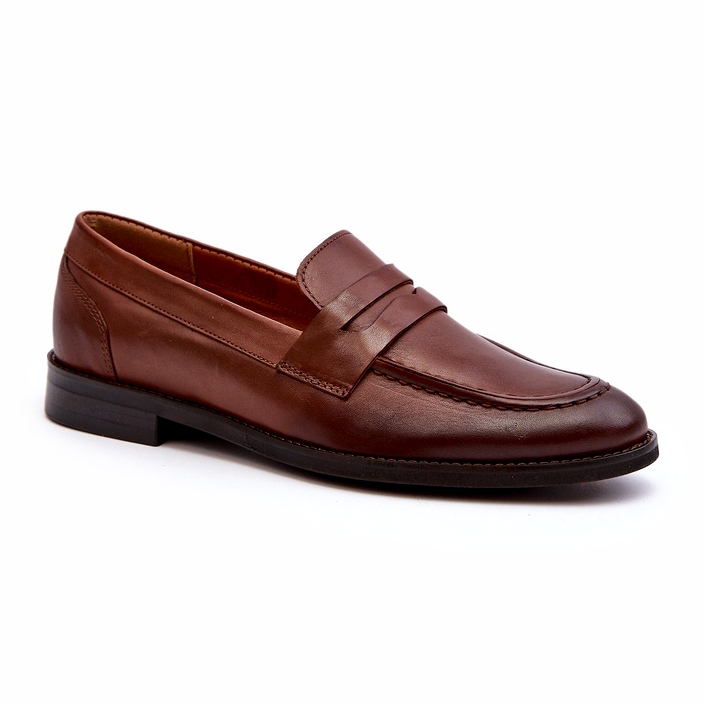 Mocassins En Cuir Homme Zazoo 1570/1 Marron brun 3 Mocassins En Cuir Homme Zazoo 1570/1 Marron brun 3