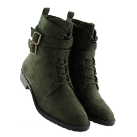 Bottines à lacets daim vert H7187 verde 5