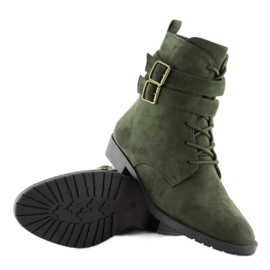 Bottines à lacets daim vert H7187 verde 6