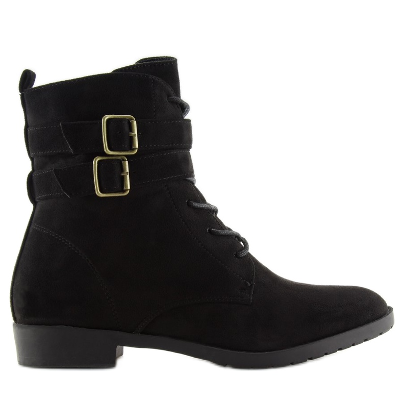 Bottines à lacets daim noir H7187 negro le noir 2