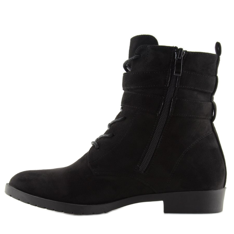 Bottines à lacets daim noir H7187 negro le noir 1