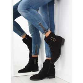 Bottines à lacets daim noir H7187 negro le noir 4