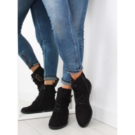 Bottines à lacets daim noir H7187 negro le noir 6