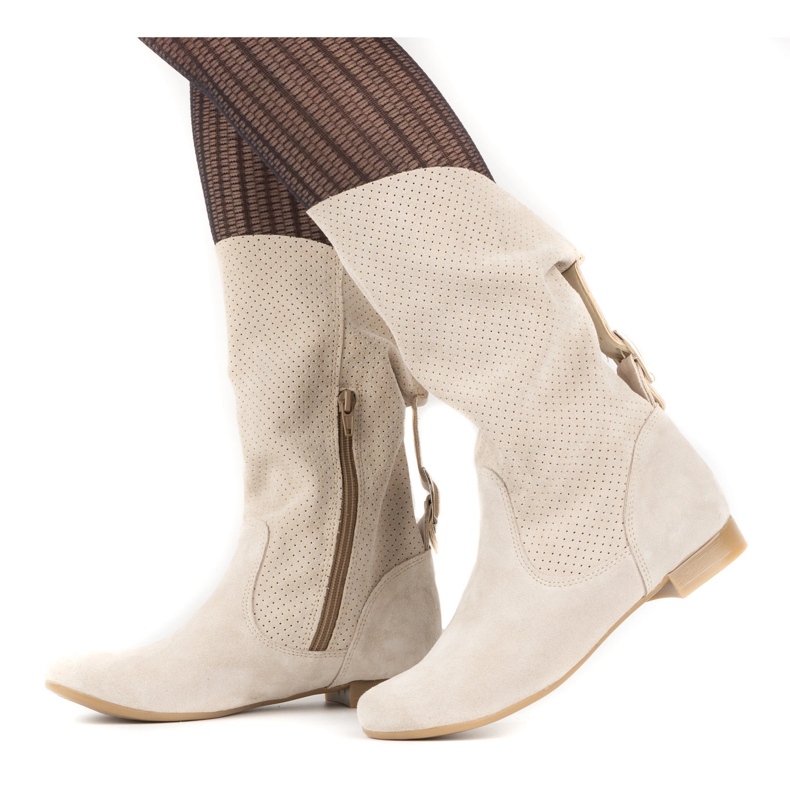 Olivier Bottines ajourées Elena beige 1
