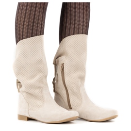 Olivier Bottines ajourées Elena beige 3