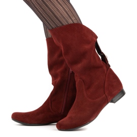 Olivier Bottines ajourées Elena bordeaux rouge 1