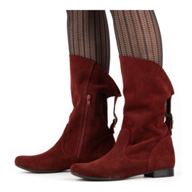 Olivier Bottines ajourées Elena bordeaux rouge 2