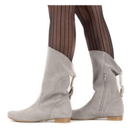 Olivier Boots Elena ajourées gris 2