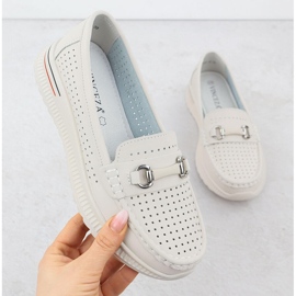 Chaussures en cuir outwork, mocassins beige Vinceza 95331 1