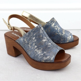 Sandales des femmes sur le pilier, m. daszyński MR23126-7. bleu 2 Sandales des femmes sur le pilier, m. daszyński MR23126-7. bleu 2