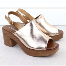 Sandales féminines sur le Golden Post M. Daszyński MR23126-7 d'or 2 Sandales féminines sur le Golden Post M. Daszyński MR23126-7 d'or 2