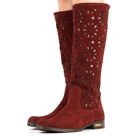 Olivier Bottines ajourées bordeaux femme rouge 4