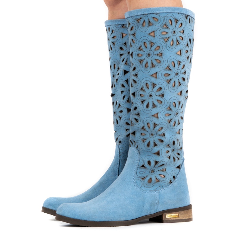 Olivier Bottines ajourées bleues femme 2