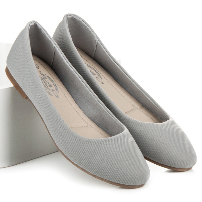 Ballerines textiles gris 1