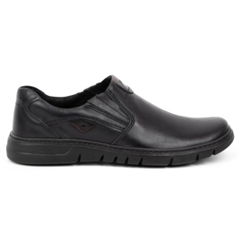 Joker Slip-on en cuir pour hommes 507J grain noir le noir 1