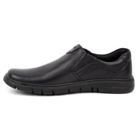 Joker Slip-on en cuir pour hommes 507J grain noir le noir 2