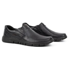 Joker Slip-on en cuir pour hommes 507J grain noir le noir 3