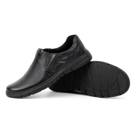 Joker Slip-on en cuir pour hommes 507J grain noir le noir 4