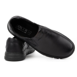 Joker Slip-on en cuir pour hommes 507J grain noir le noir 5