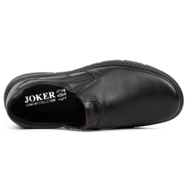 Joker Slip-on en cuir pour hommes 507J grain noir le noir 8