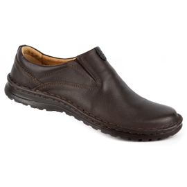 Kampol Mocassins homme en cuir 12KAM marron brun 1