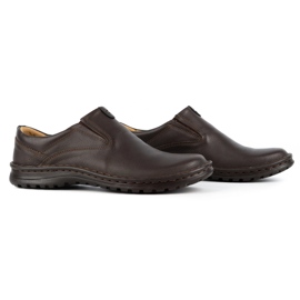 Kampol Mocassins homme en cuir 12KAM marron brun 2