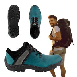 Olivier Chaussures de trekking en cuir pour hommes 311GT, turquoise vert 1 Olivier Chaussures de trekking en cuir pour hommes 311GT, turquoise vert 1