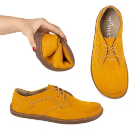Olivier Chaussures en cuir minimaliste aux pieds nus pour femmes 1082 Moutarde nubuk jaune 8
