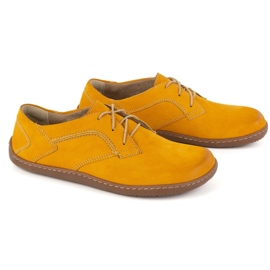 Olivier Chaussures en cuir minimaliste aux pieds nus pour femmes 1082 Moutarde nubuk jaune 7