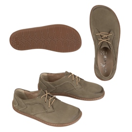 Olivier Chaussures en cuir minimaliste aux pieds nus 1082 Olive nubuk vert 2