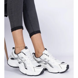 Baskets noires pour femmes à semelle massive blanc 2