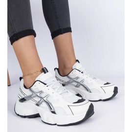 Baskets noires pour femmes à semelle massive blanc 1