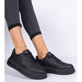 Baskets femme noires à semelle épaisse le noir 1