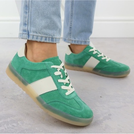 Chaussures en cuir pour femmes en daim vert Filippo 6770 5