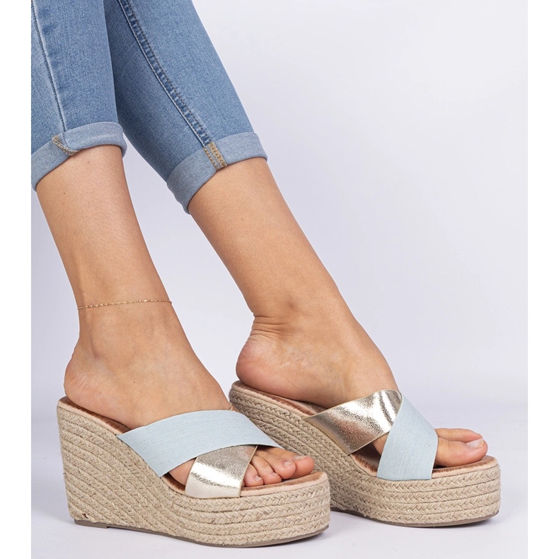 Les tongs en jean d'Espadrille bleu 1