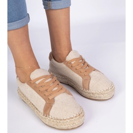 Espadrilles de dentelle des femmes brunes 2