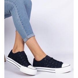 Sneakers bleu marine pour femmes Openwork 2