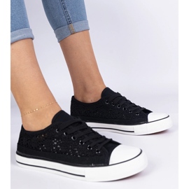 Baskets pour femmes ouvertes noires le noir 1