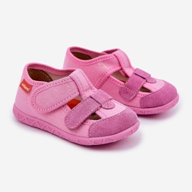 Slippers pour enfants pour le velcro rose 1